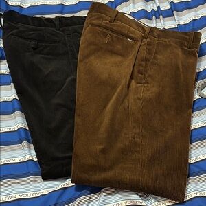 Polo by Ralph Lauren Corduroy Pants Black and Brown 2 pairs of pants 32x30